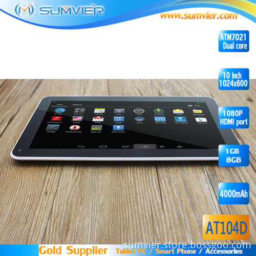 10.1inch 1024*600 Screen Pad with 1g/8g Android 4.2 ATM7021 Dual Core